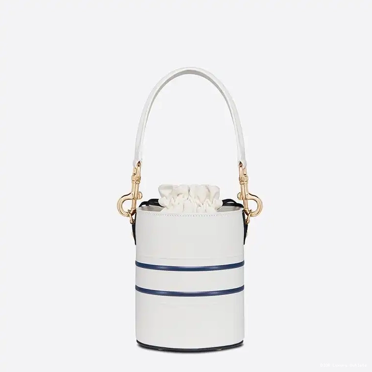 Cheap White Dior Smooth Calfskin Bag Bucket Vibe Small 0705 Luxury